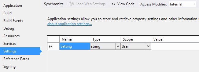 Setting properties