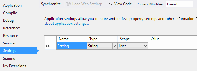 Setting properties